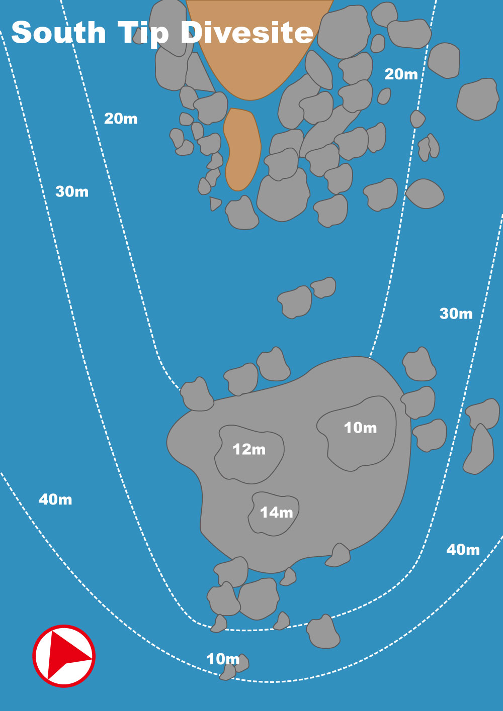 Image / Phuket Diving Site Map / South Tip (PC)